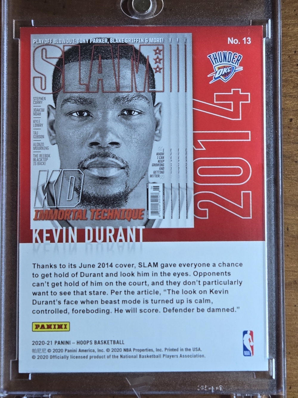Kevin Durant NBA Hoops SLAM KD Immortal Technique Basketball Card - Red Border - Picture 12 of 15
